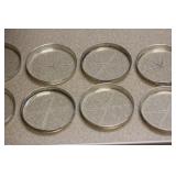 Set of 8 Sterling Rimmed Glass Coasters