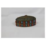 A Stone and Metal Trinket Box