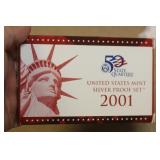 2001 US Mint Silver Proof Set