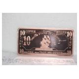 10 Troy Ounces Copper Bar