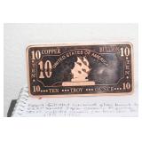 10 Troy Ounces Copper Bar