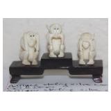 Bone Carving of 3 Monkey