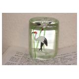 Art Glass Crane Paperweight