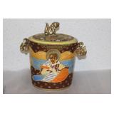 A Vintage Satsuma Jar with Lid
