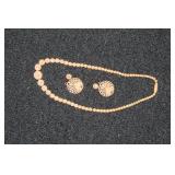 Asian Bone Necklace and Earrings