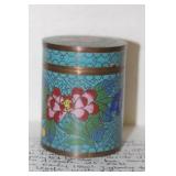 Antique Chinese Cloisonne Cylinder Box