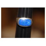 A Sterling and Lapis Lazuli Men's Ring