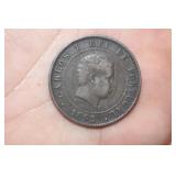 1892 Portugal 2 Reis Coin
