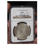 NGC Graded 1921 Morgan Silver Dollar