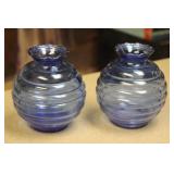 Set of Two Glass Vases