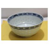 An Antique/Vintage Chinese Rice Pattern Bowl