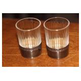 Pair of Sterling Base Shot Glasses