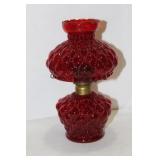 A Rare Victorian Ribbed Glass Oil Lamp