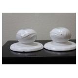 A Set of Two Pottery Candlesticks