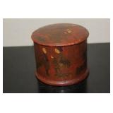 A Chinese/Japanese Export Lacquer Cylinder Box