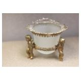Vintage Brass Cherub Glass Cup