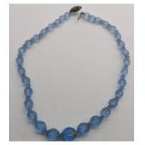 Blue Faceted Glass Beaded Necklace