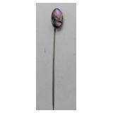 Victorian Sterling Silver Abalone Shell Stick Pin