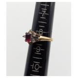 18k GF Red Garnet Ring
