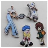 4 Mid Century Enamel Pin Set