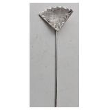 19th Century Sterling Silver Fan Stick Pin
