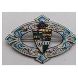 1910s Edwardian Sterling Enamel Sash Brooch
