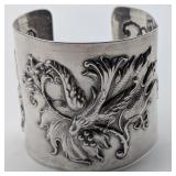 Sterling Silver Repousse Crop Cuff Bracelet