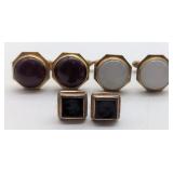 3 Pairs of Gold Filled Cuff Links