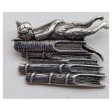 Edward Gorey Sterling Silver Bookstack Brooch