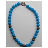 Samuel B Blue Turquoise Stone Sterling Necklace