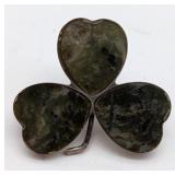 Edwardian Scottish Moss Agate Clover Brooch