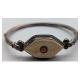 Cream Stone Silver Bracelet