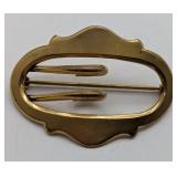 Brass Buckle Sash Brooch