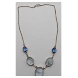 Clear Blue Topaz Necklace