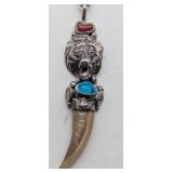 Tibetan Style Bear Claw Turquoise Necklace