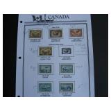 Canada airmail stamps mint, partly stuck down