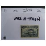Canada stamp tercentenary Sc 99 MH has a thin