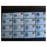 UN NY stamps 1980 flags FDC Sc 325-340