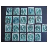 USA 20 1800s stamps cancels contain numbers