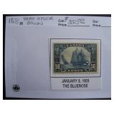Canada Bluenose stamp M part stuck down Sc 158