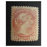 Canada stamp Sc 40 has gum surface mark