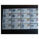 UN NY stamps 1984 flags FDC Sc 425-440