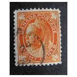 Canada stamp QV 8c Sc 72 used with faults