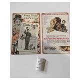 Collectible Vintage Tin Advertising Signs - Charlie Chaplin & Doctor Zhivago