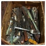 Vintage Tarnished Silverware Cutlery Flatware Lot (1 Box)