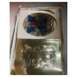 Embossed Metallic Foil Christmas Cards W Angels Stained Glass Iconography