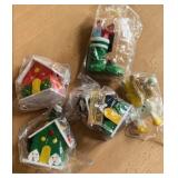 Miniature German-Style Wooden Christmas Tree Ornament Lot