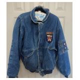 Vintage NUOVO INDUSTRIALE Denim Jean Bomber Jacket Size L