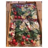 Artificial Cherry Blossoms & Berries Decorative Flower Bunches - 5 Boxes Total