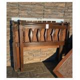 Lot of 3 Single Bed Wooden Headboards - Chippendale, Colonial, Art Deco Styles